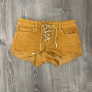 Billabong Yellow Corduroy Shorts